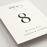 "Charming" - Table Numbers in Pearl by AK Graphics - Detail
