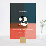 "painted colorblock" - Table Numbers in Poppy by Angela Marzuki - Front