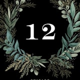 "Forest Crest" - Table Numbers in Obsidian by Alethea and Ruth - Detail