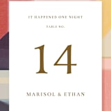 "Edgewater" - Table Numbers in Sunset by Griffinbell Paper Co. - Detail