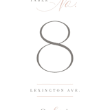 "Gramercy" - Table Numbers in Blush by Kristie Kern - Detail