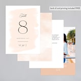 "Lithe" - Table Numbers in Blush by Kristie Kern - Back of Card Options