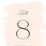 "Lithe" - Table Numbers in Blush by Kristie Kern - Detail