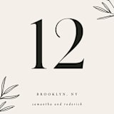 "Italia" - Table Numbers in Taupe by Kelly Schmidt - Detail