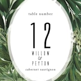 "Fresh Greens" - Table Numbers in Emerald by Susan Moyal - Detail