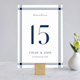 "window pane check" - Table Numbers in Navy by Kerry Doyle - Front