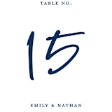 "Semi Formal" - Table Numbers in Navy by Kerry Doyle - Detail