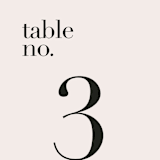 "The Loden" - Table Numbers in Ivory by Kelly Schmidt - Detail