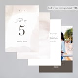 "Sloped" - Table Numbers in Ecru by Everett Paper Goods - Back of Card Options