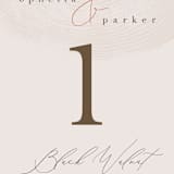 "a hundred years" - Table Numbers in Burnt Umber by Robin Ott - Detail