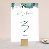 "Feathery Painted" - Table Numbers in Teal by Erika Firm - Front