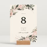 "Ivory Ring" - Table Numbers in Blush by Susan Moyal - Displayed (stand not included)