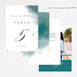 "Ethereal Dust" - Table Numbers in Topaz by Hannah Williams - Back of Card Options