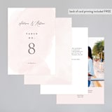 "Softly Layered" - Table Numbers in Blush by Everett Paper Goods - Back of Card Options