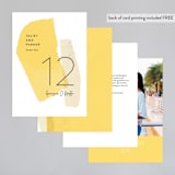 "Collage" - Table Numbers in Golden Rod by Ann Gardner - Back of Card Options