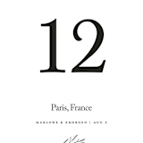 "Marlowe" - Table Numbers in Classy White by Kelly Schmidt - Detail