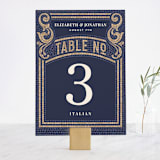 "Mosaic" - Table Numbers in Navy by GeekInk Design - Front