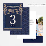 "Mosaic" - Table Numbers in Navy by GeekInk Design - Back of Card Options