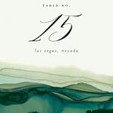 "Flow" - Table Numbers in Emerald by Three Kisses Studio - Detail