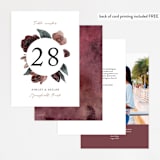 "floral corner" - Table Numbers in Marsala by Cass Loh - Back of Card Options