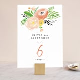 "Posie Garden Bouquet" - Table Numbers in Peach by Erika Firm - Front