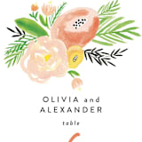 "Posie Garden Bouquet" - Table Numbers in Peach by Erika Firm - Detail