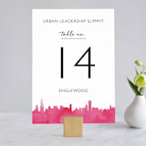 "Skyline Chicago" - Table Numbers in Magenta by Laura Condouris - Front