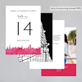 "Skyline Chicago" - Table Numbers in Magenta by Laura Condouris - Back of Card Options