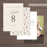 "Leafy Branch" - Table Numbers in Latte by Katherine Moynagh - Back of Card Options