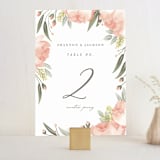 "Peony Wreath" - Table Numbers in Peach by Joanna Griffin - Front