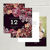 "Fall Floral" - Table Numbers in Mauve by Alethea and Ruth - Back of Card Options