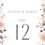 "Golden Hour" - Table Numbers in Water Lily by Jennifer Wick - Detail