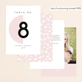 "Elementary" - Table Numbers in Dusty Rose by Katy Shen - Back of Card Options