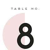 "Elementary" - Table Numbers in Dusty Rose by Katy Shen - Detail