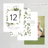 "Enchanted Greenery" - Table Numbers in Frost by Susan Moyal - Back of Card Options
