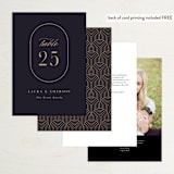 "Monogram a la Mode" - Table Numbers in Midnight by Hooray Creative - Back of Card Options