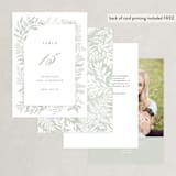 "Dear Greenery" - Table Numbers in Eucalyptos by Hooray Creative - Back of Card Options