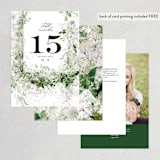 "Lush Greenery" - Table Numbers in Fresh Green by Phrosné Barwood - Back of Card Options