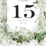 "Lush Greenery" - Table Numbers in Fresh Green by Phrosné Barwood - Detail