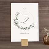 "Green Wreath" - Table Numbers in Champagne by Lori Wemple - Front