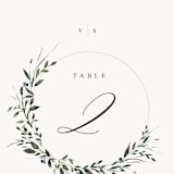 "Green Wreath" - Table Numbers in Champagne by Lori Wemple - Detail