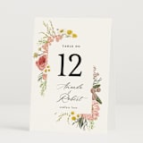 "Organic Florals" - Table Numbers in Blush by Susan Moyal - Folded