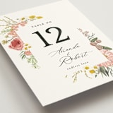 "Organic Florals" - Table Numbers in Blush by Susan Moyal - Detail