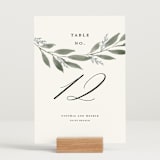 "Pressed Foliage" - Table Numbers in Heather by Stacey Meacham - Displayed (stand not included)