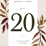 "botanical portrait" - Table Numbers in Leather by Kate Ahn - Detail