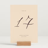 "un mariage photographique" - Table Numbers in Mocha by Benita Crandall - Displayed (stand not included)
