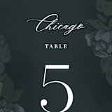 "Peaceful Garden" - Table Numbers in Deep Sea by Jill Means - Detail