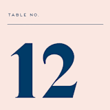 "Vogue" - Table Numbers in Navy by Genna Blackburn - Detail