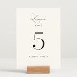 "Organza" - Table Numbers in Linen by Jill Means - Displayed (stand not included)