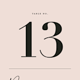 "Eternity Script" - Table Numbers in Blush by Michelle Taylor - Detail